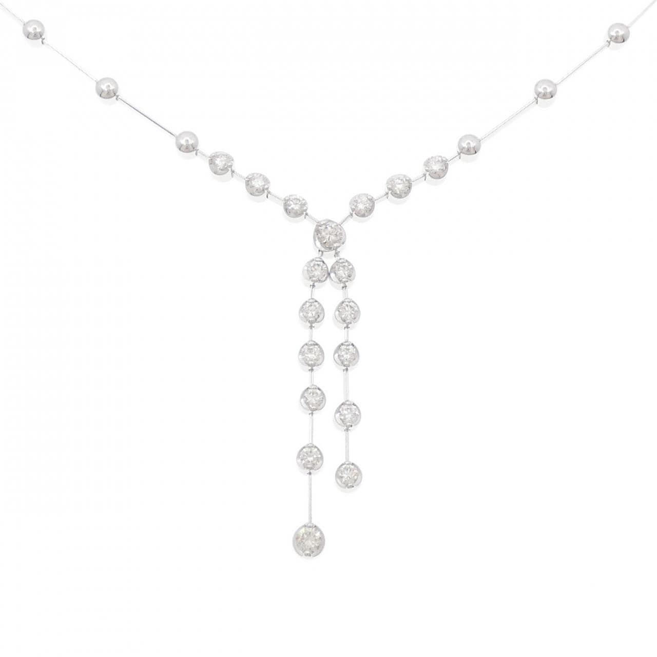 K18WG ダイヤモンド ネックレス 1.00CT