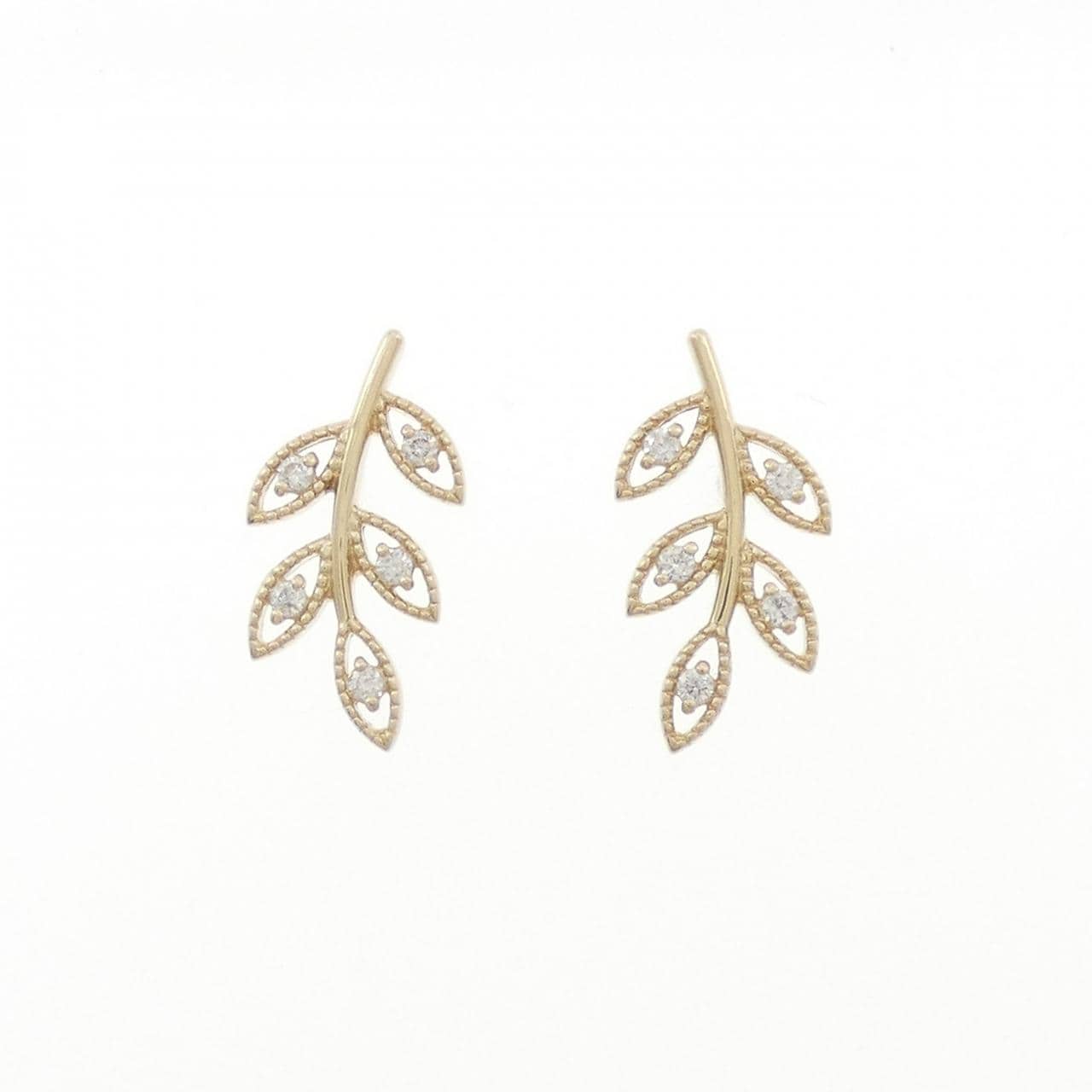 K10YG ダイヤモンド ピアス