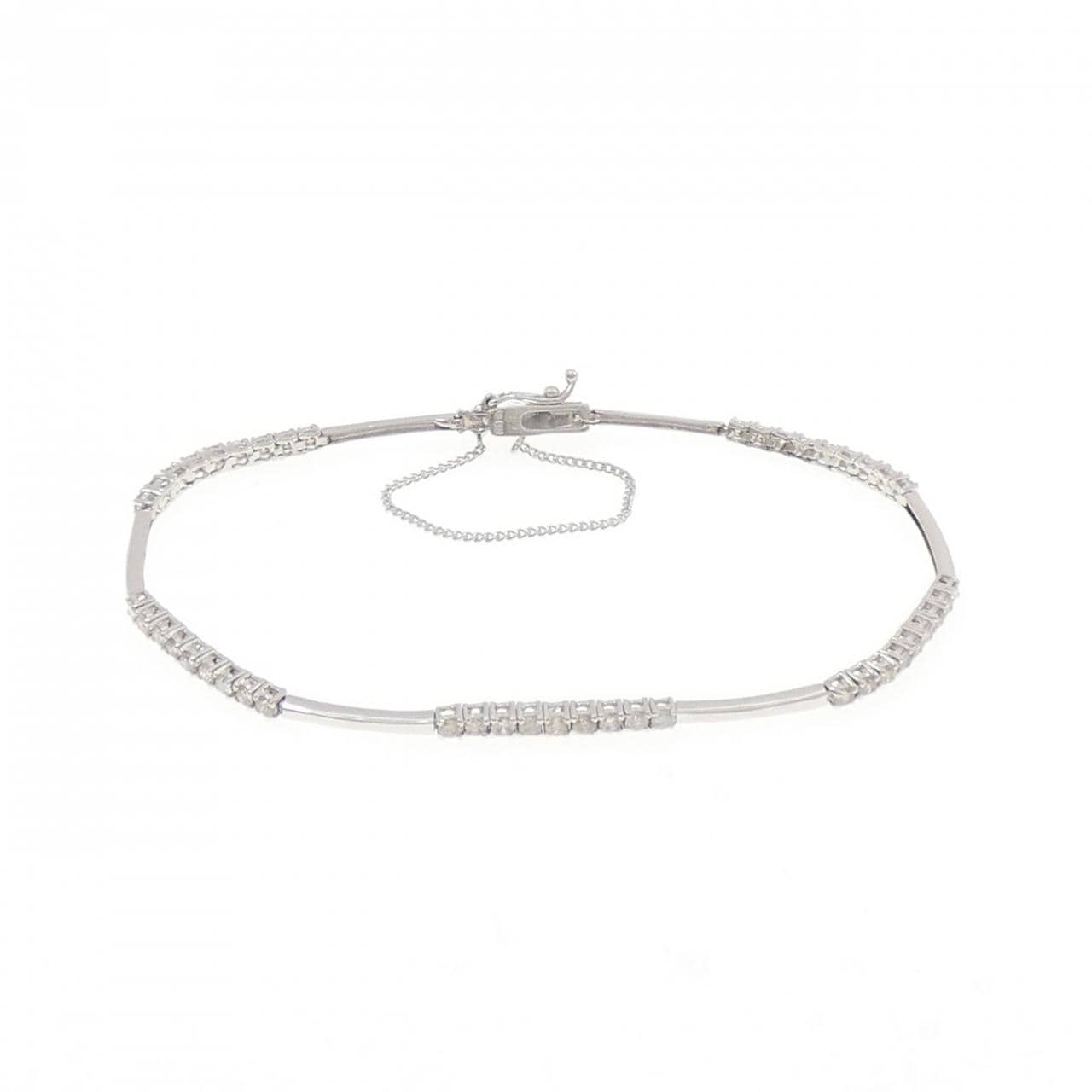 K18WG ダイヤモンド ブレスレット 1.00CT