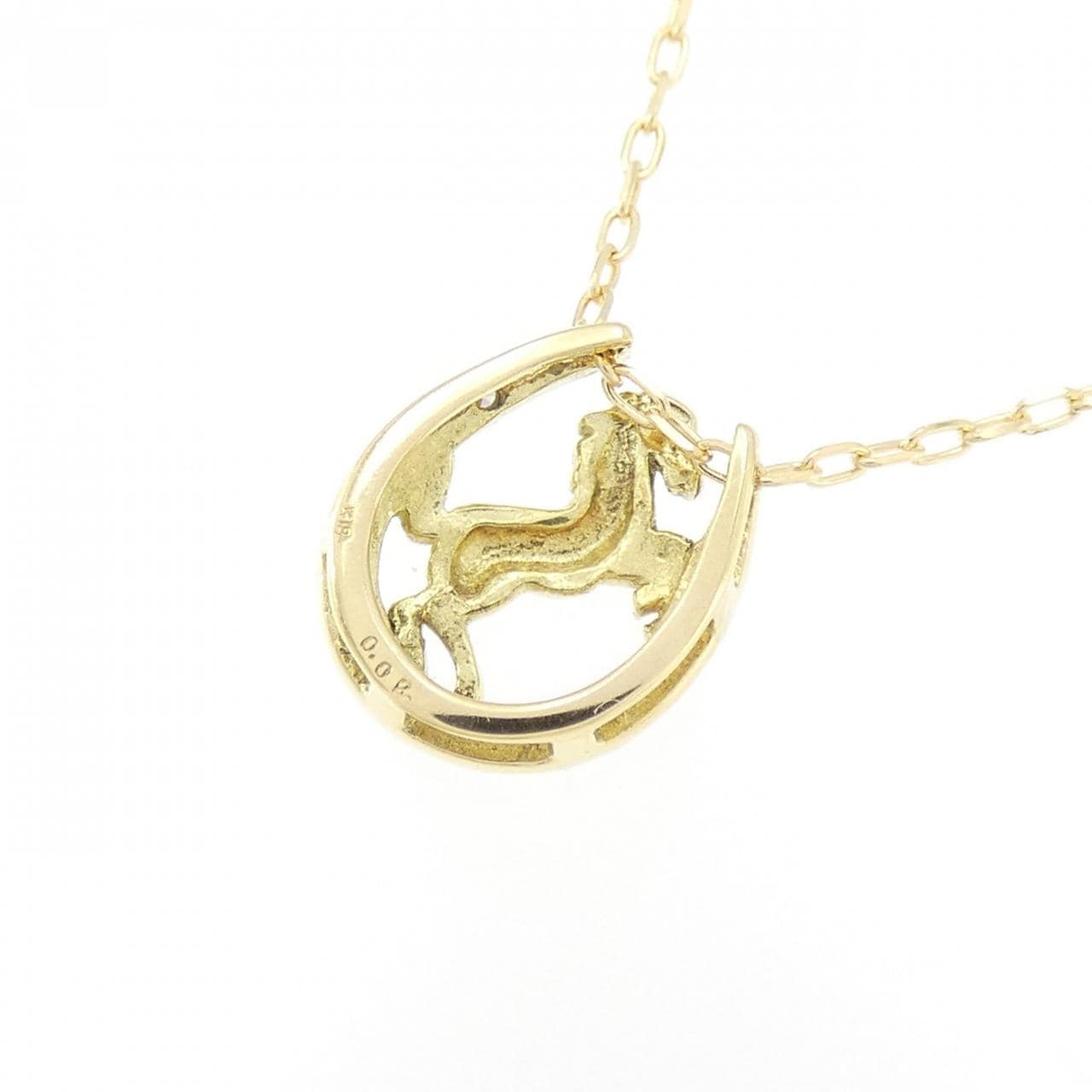 K18YG 马形钻石项链 0.02CT