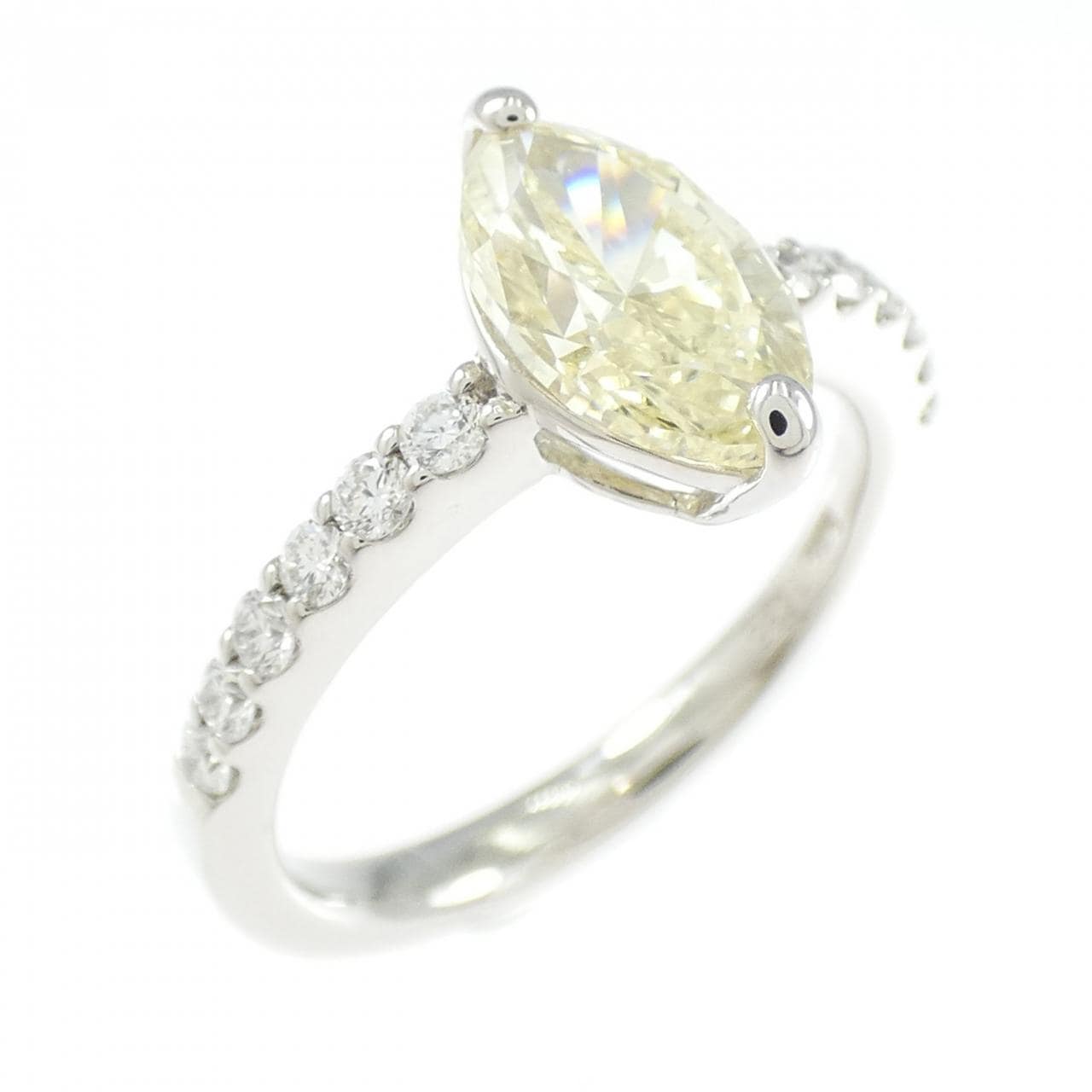 【リメイク】PT900 ダイヤモンド リング 1.525CT LY SI1 マーキスカット