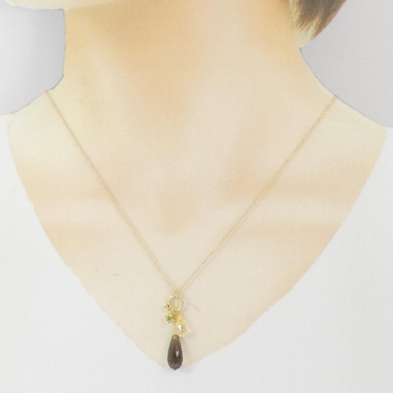 K18YG カラーストーン ネックレス