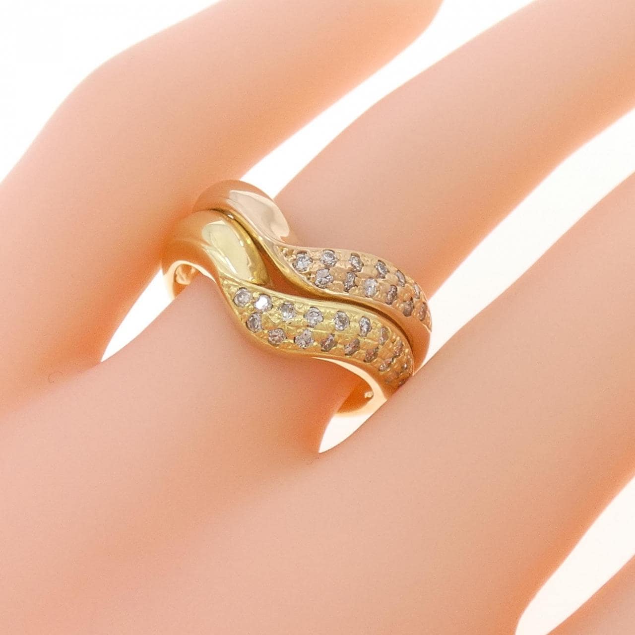 K18YG/K18PG ダイヤモンド リング 0.30CT