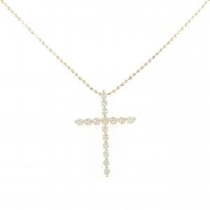 K18YG クロス ダイヤモンド ネックレス 0.25CT
