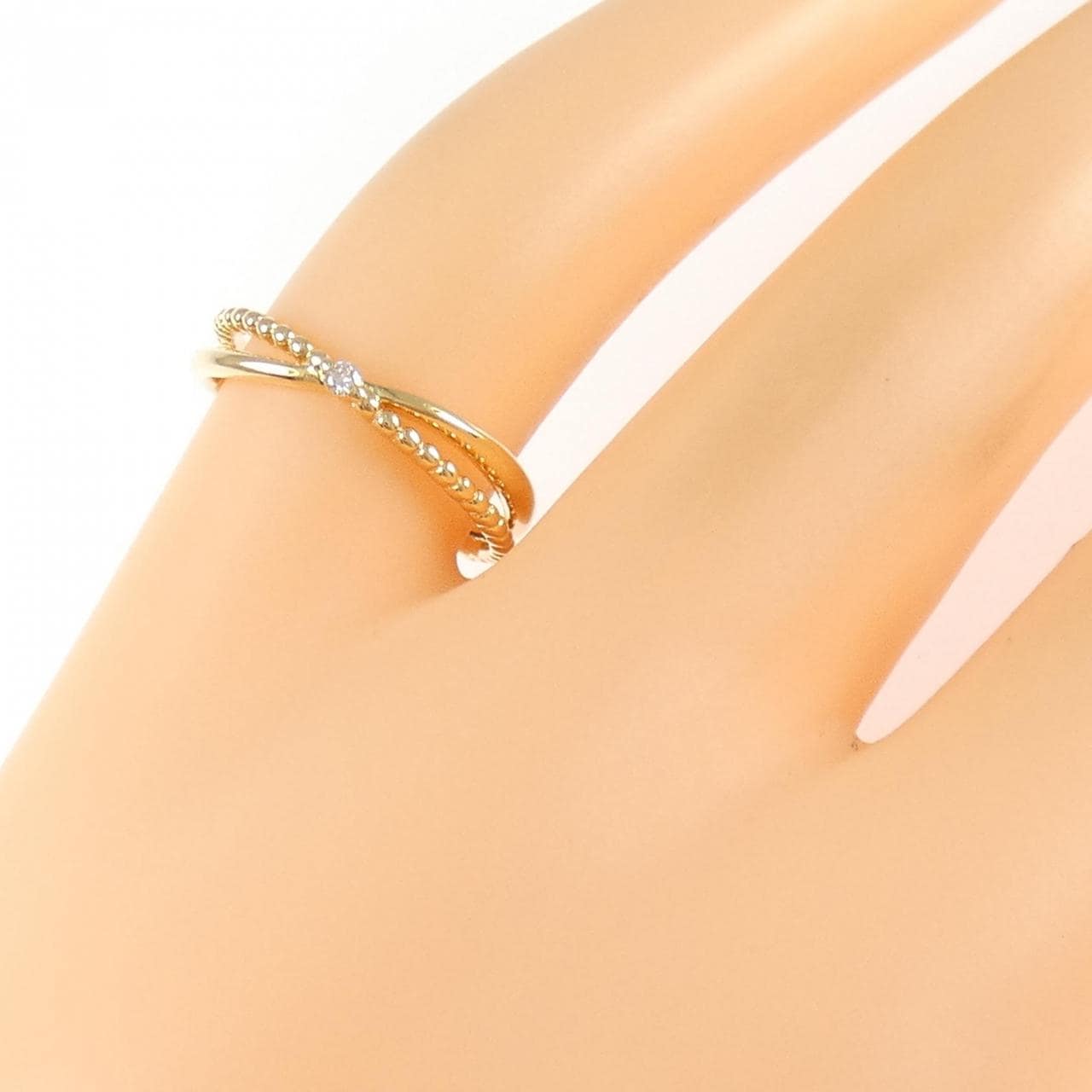 K18YG ダイヤモンド ピンキー リング 0.01CT