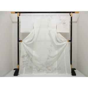 コメ兵｜【未使用品】単衣 駒絽訪問着 銀彩加工刺繍入り｜きもの  