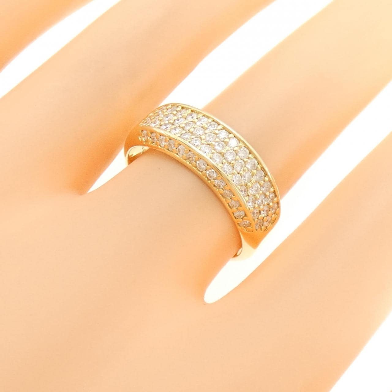 K18YG パヴェ ダイヤモンド リング 0.85CT