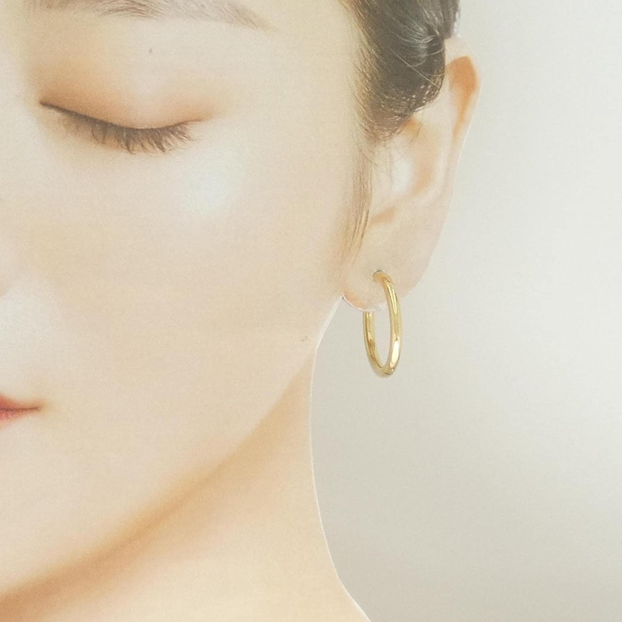 K18YG フープ ピアス