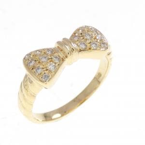 K18YG リボン ダイヤモンド リング 0.12CT