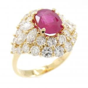 K18YG ルビー リング 1.79CT