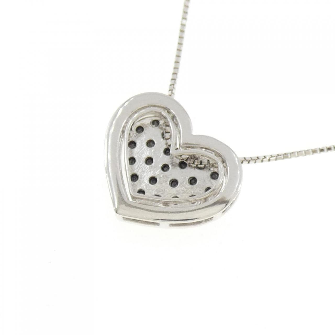 K18WG 2WAY ハート ダイヤモンド ネックレス 0.53CT