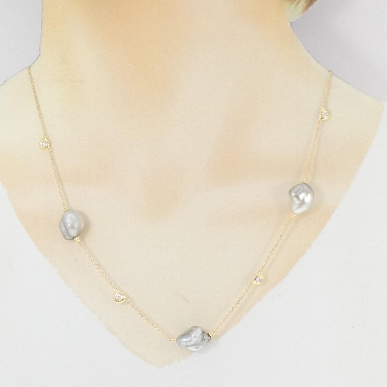 K18YG 黒蝶パール ネックレス