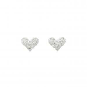 K18WG ハート ダイヤモンド ピアス 0.24CT