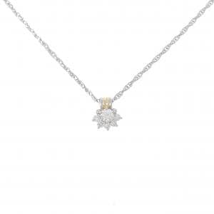 PT900/K18YG/PT850 ダイヤモンド ネックレス 0.15CT