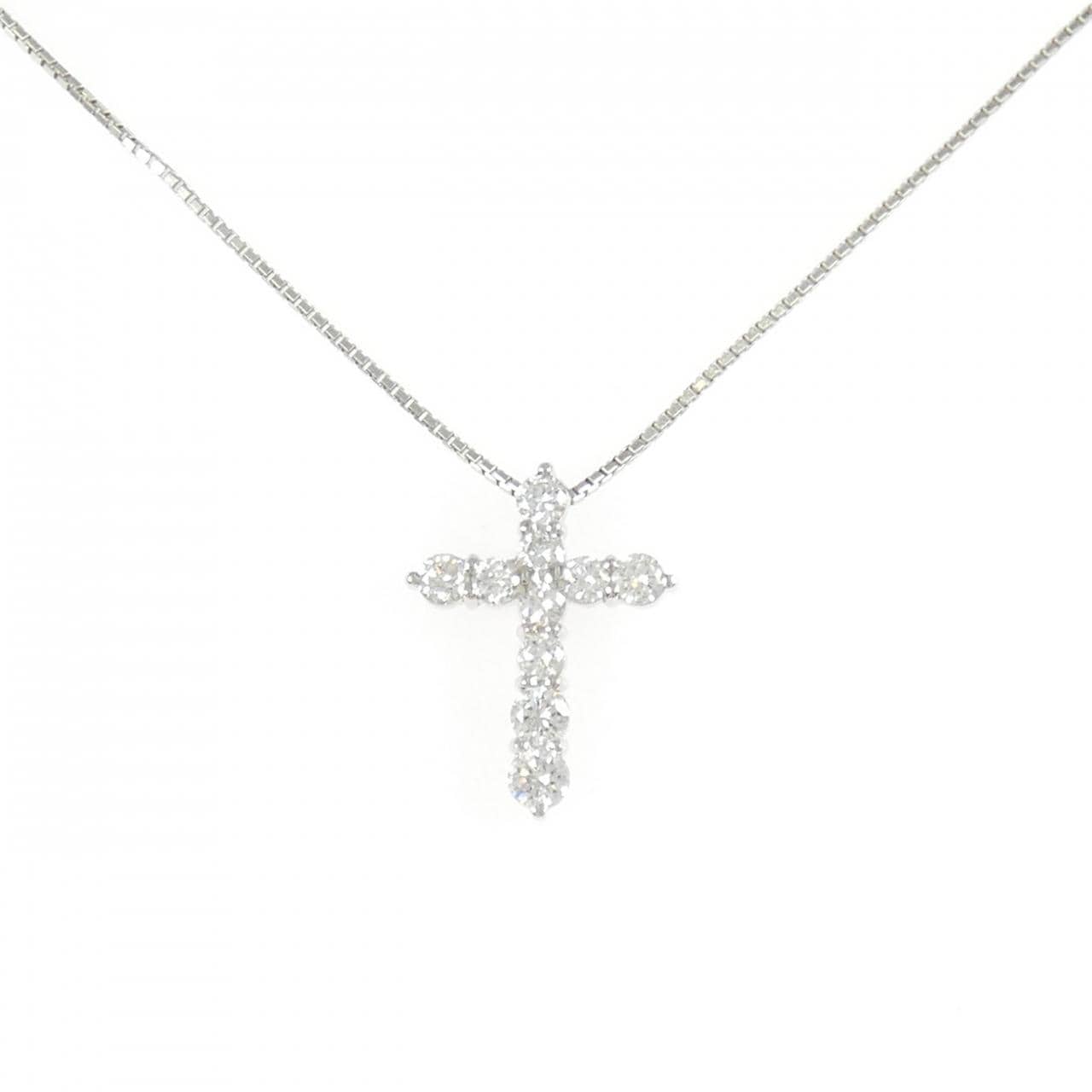 PT900/PT850 クロス ダイヤモンド ネックレス 1.01CT