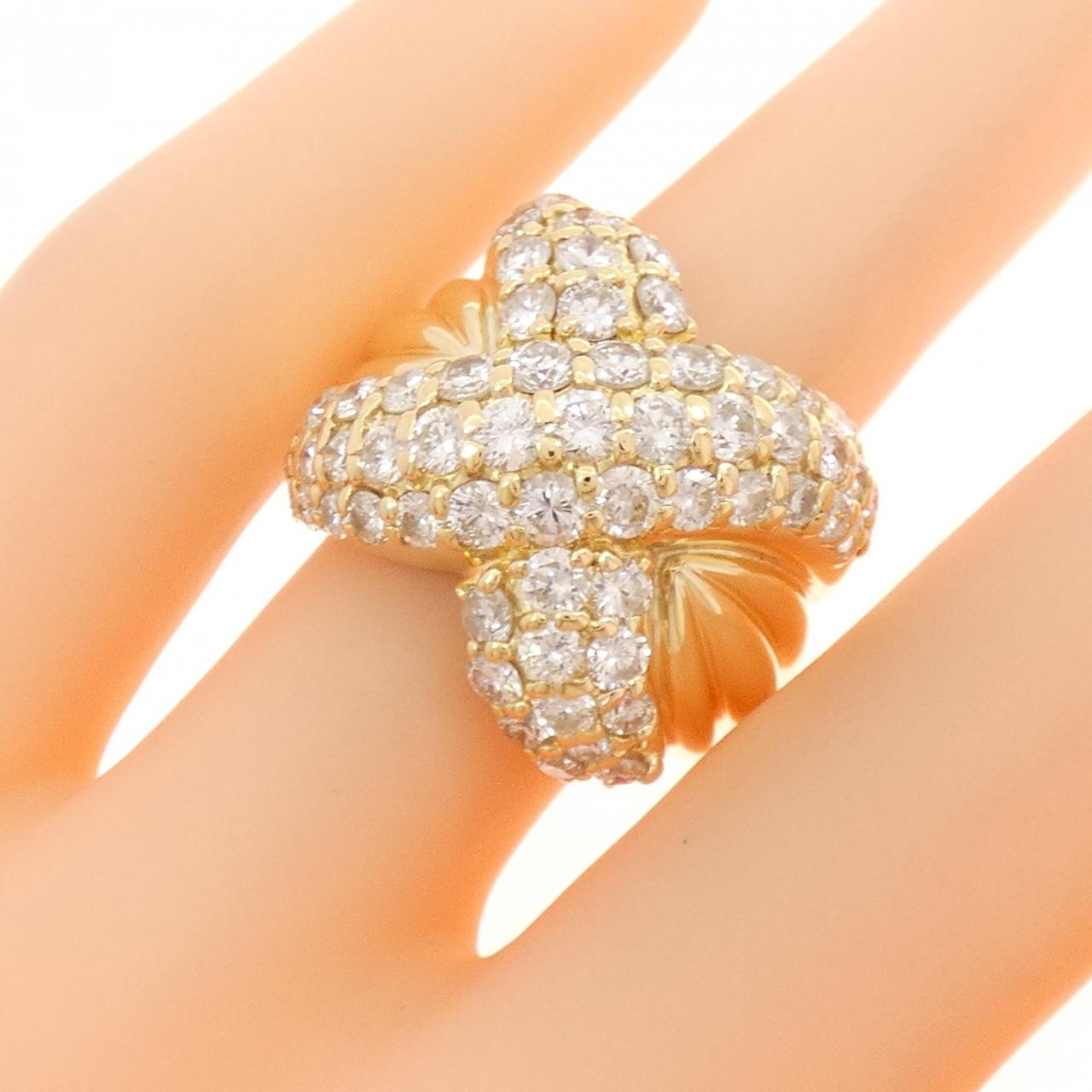 K18YG パヴェ ダイヤモンド リング 3.08CT