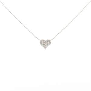 K18WG/750WG ハート ダイヤモンド ネックレス 0.20CT