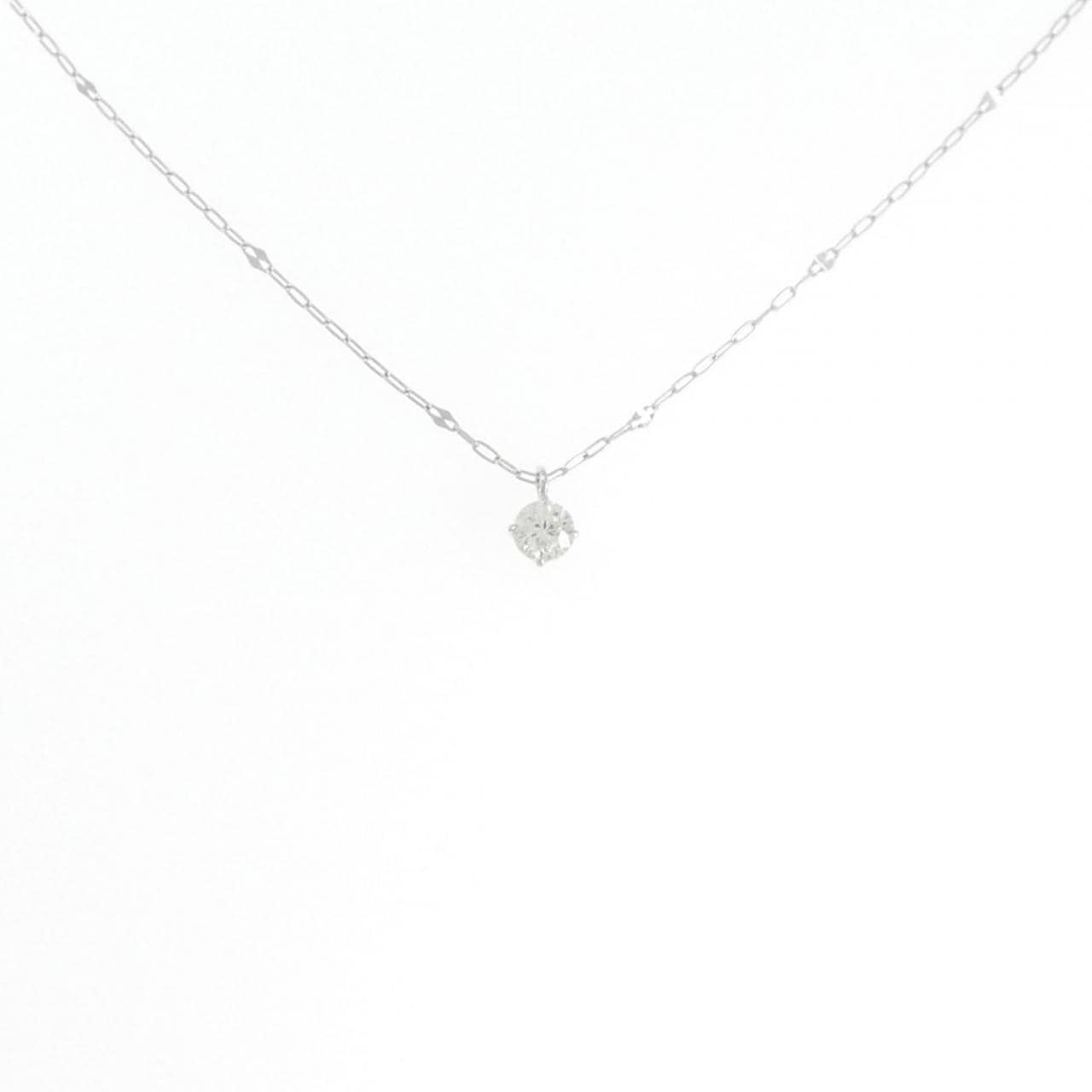 K18WG solitaire Diamond necklace 0.124CT