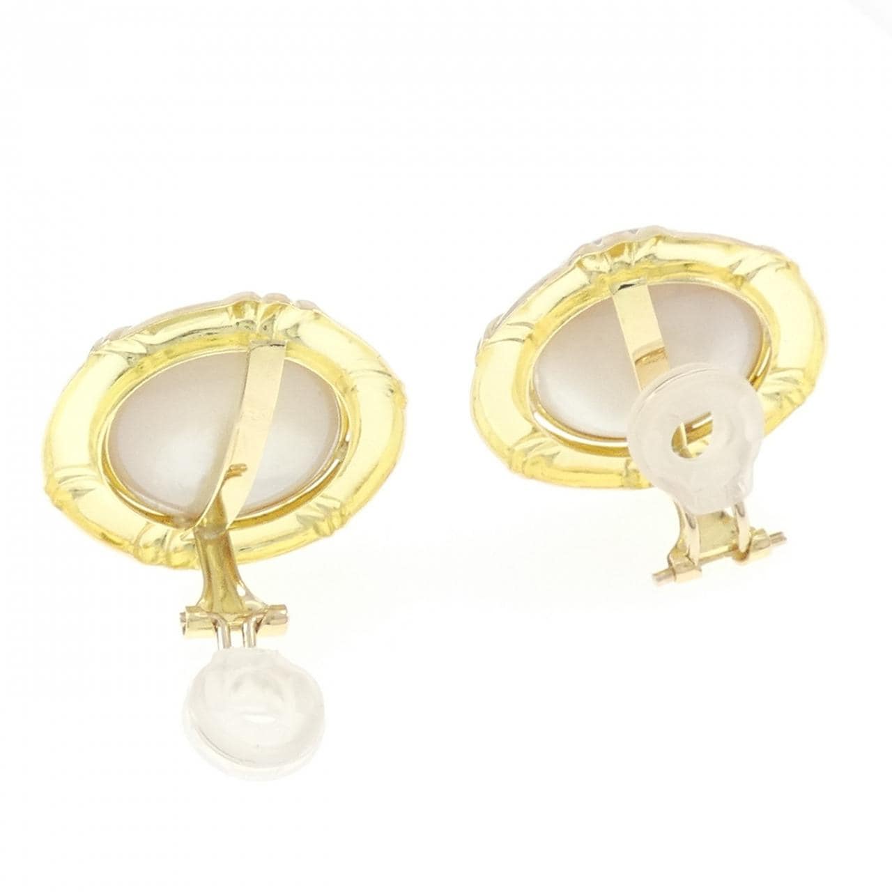 K18YG Mabe pearl earrings