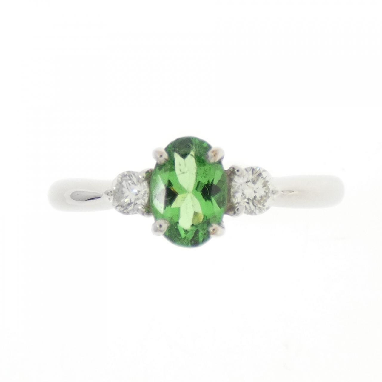 K18WG グリーンガーネット リング 0.451CT