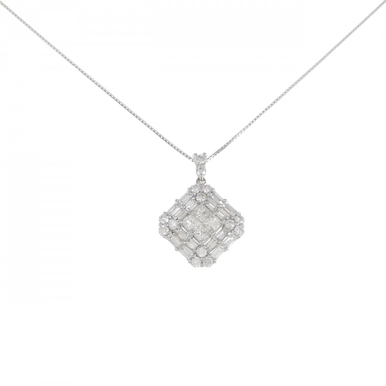 【新品】PT900/PT850 ダイヤモンド ネックレス 1.00CT