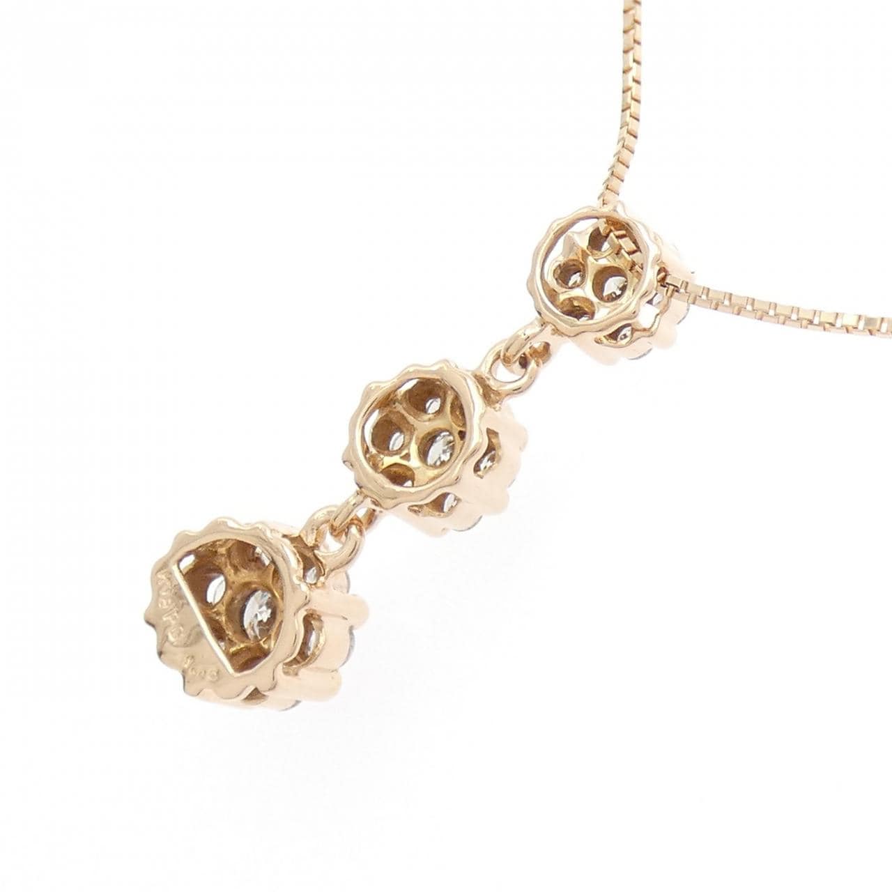 K18PG フラワー ダイヤモンド ネックレス 1.00CT