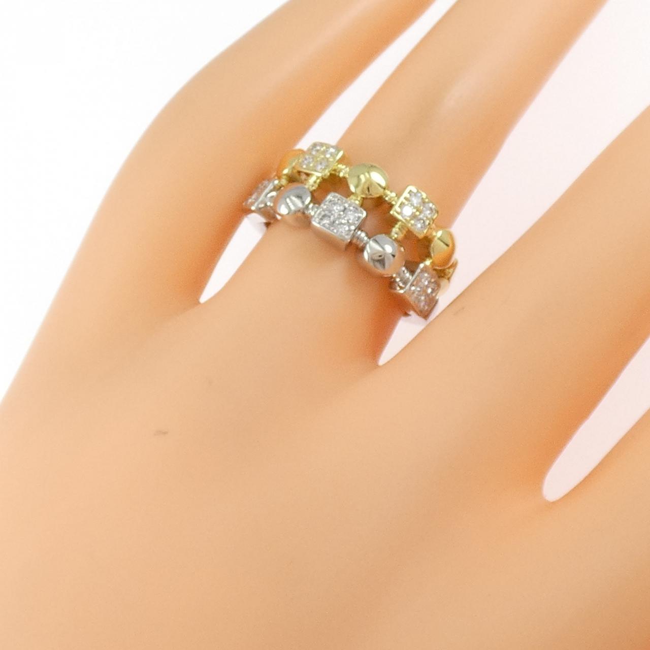 750YG/PT900 Diamond Ring 0.31CT