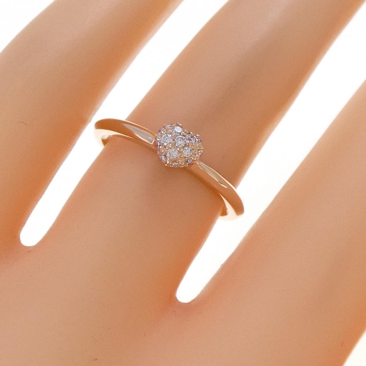 K18PG ハート ダイヤモンド リング 0.11CT