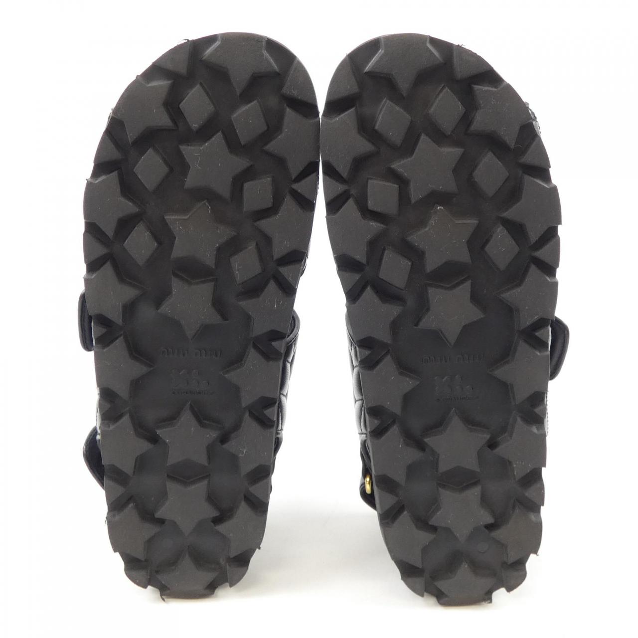 MIU MIU Miu Sporty Matelasse Leather Sandals 5X135E