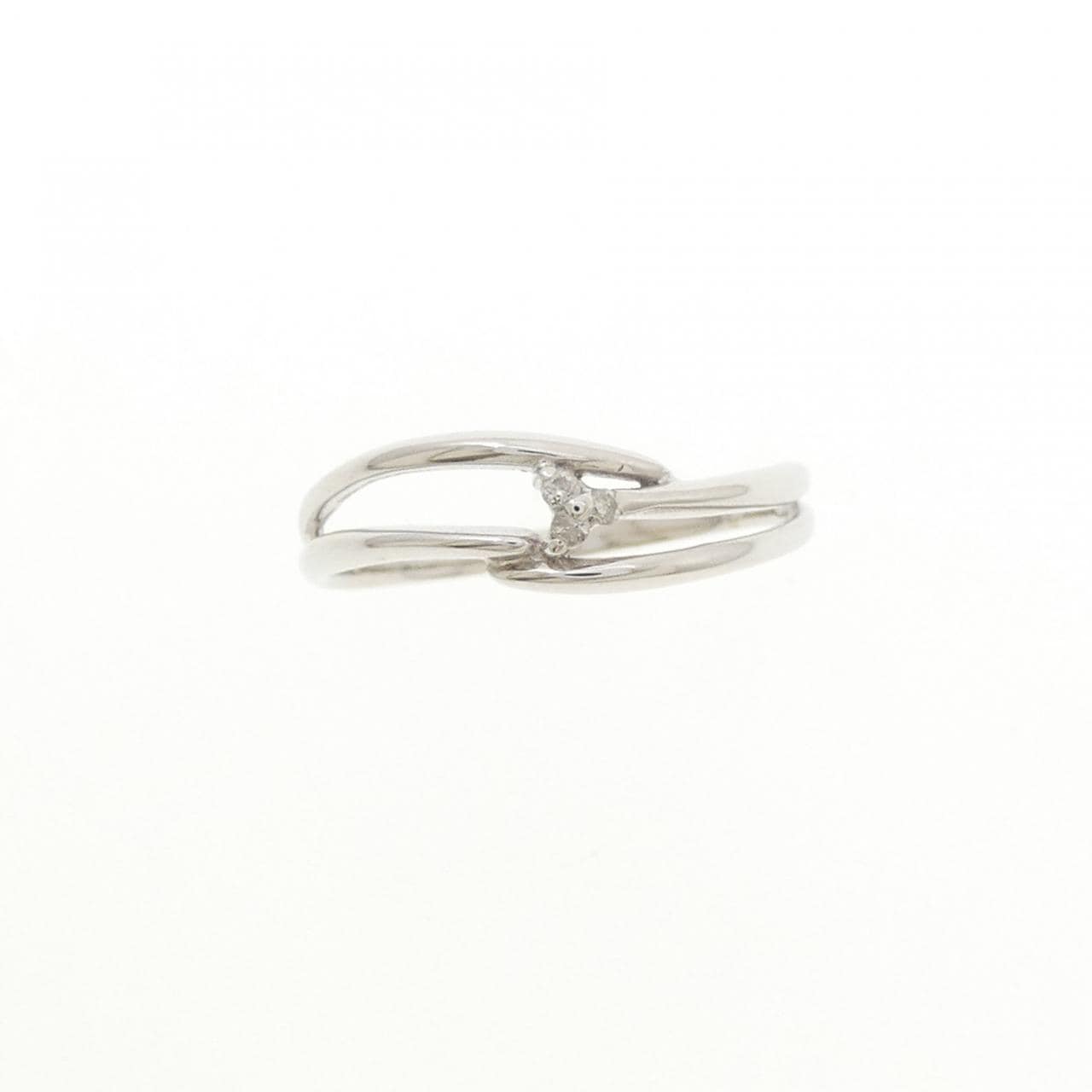 K14WG ダイヤモンド ピンキーリング 0.015CT