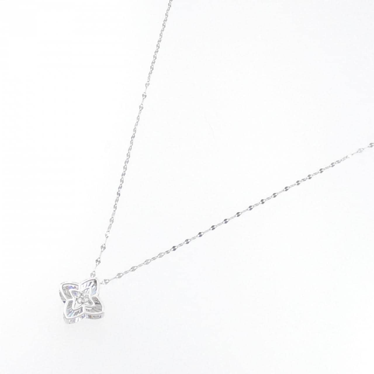 [BRAND NEW] K18WG Flower Diamond Necklace 0.02CT