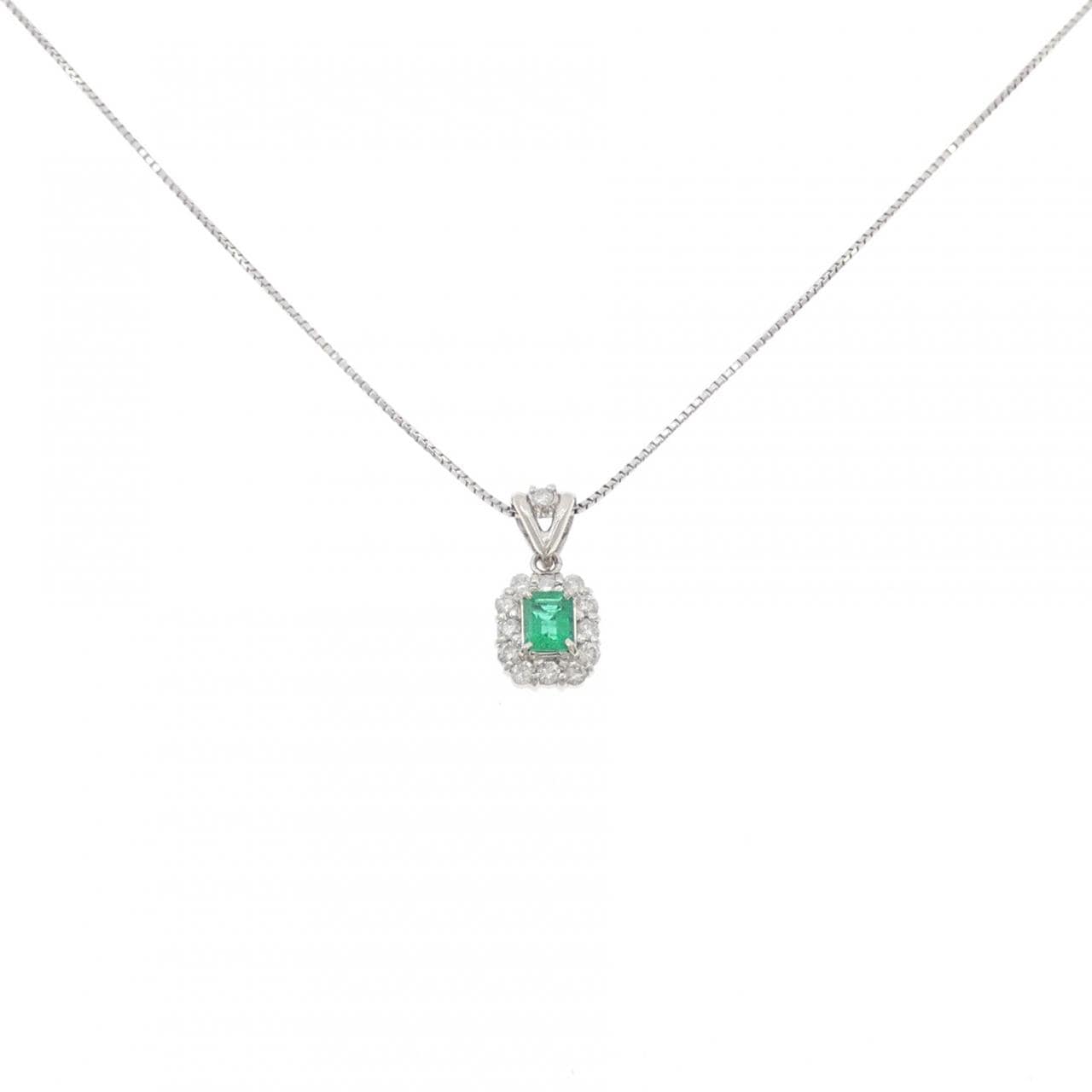 PT900/PT850 エメラルド ネックレス 0.30CT