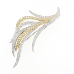 K18YG/K18WG ダイヤモンド ブローチ 0.70CT