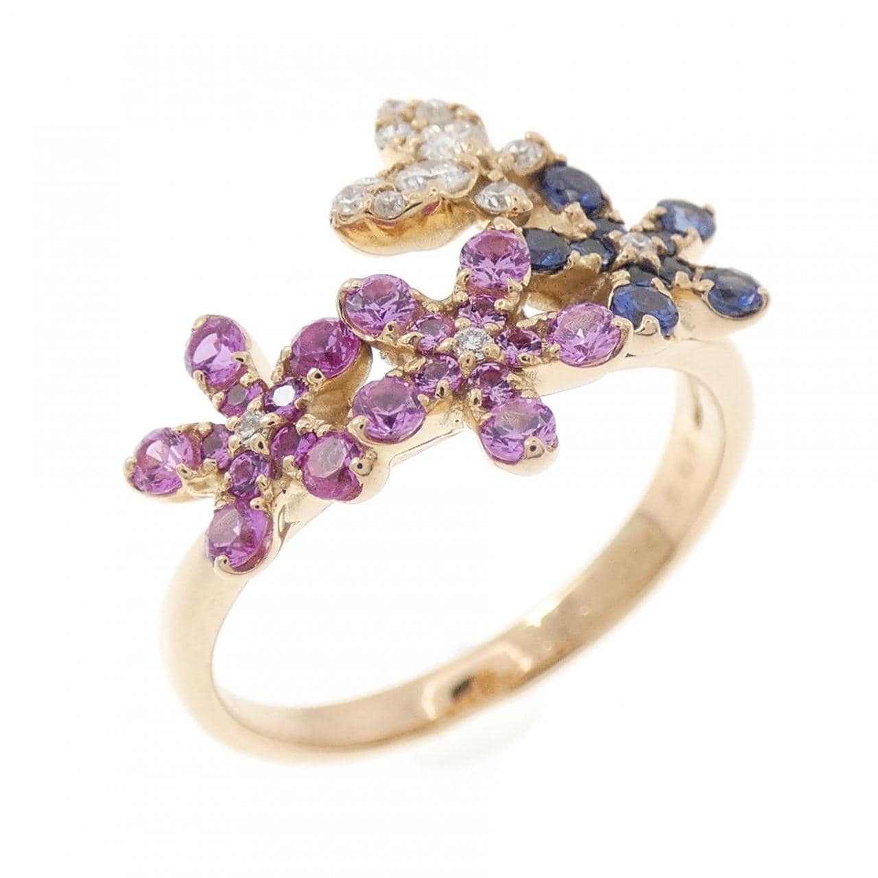 ポンテヴェキオ フラワー サファイヤ リング 0.24CT