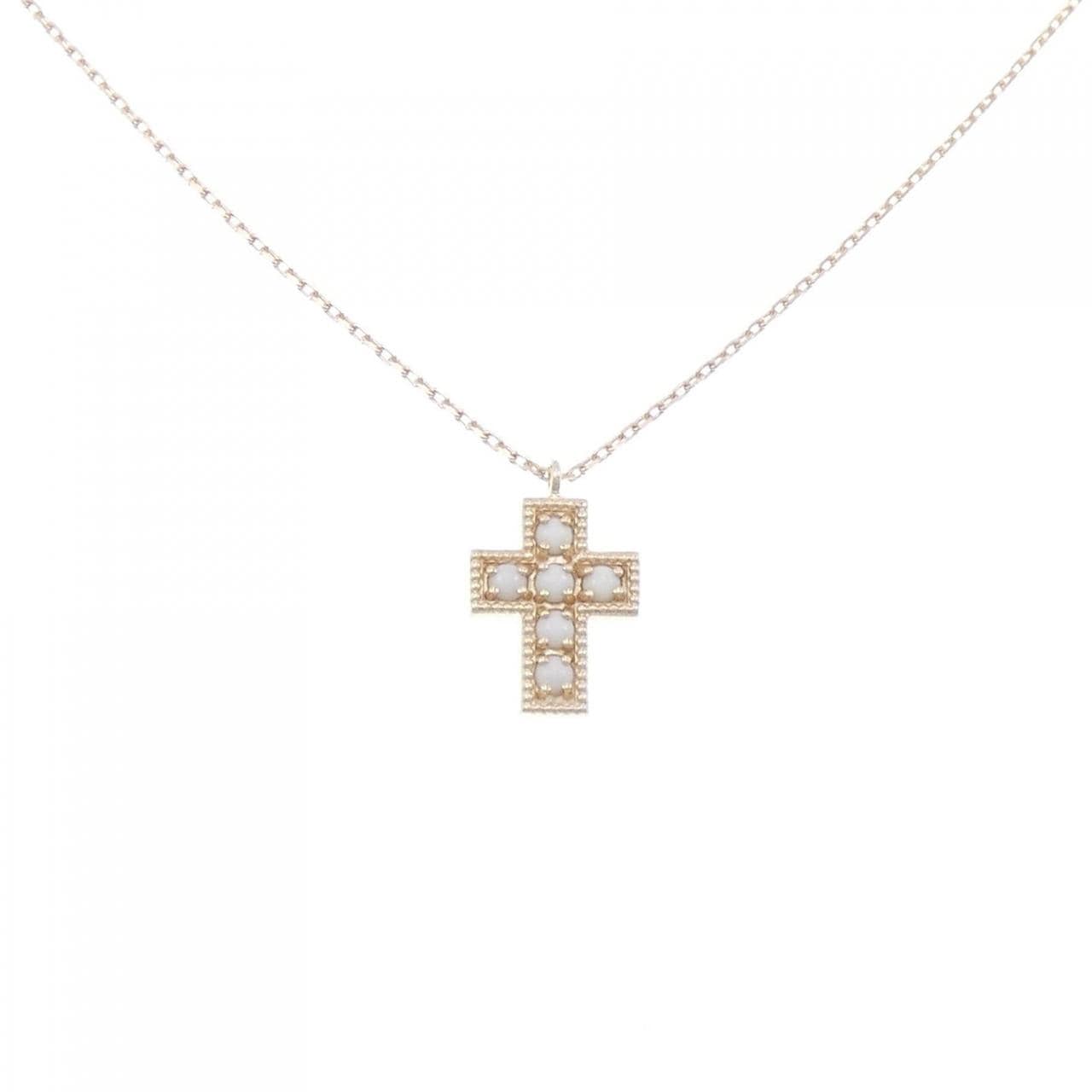 COCOSHNIK Cross Chalcedony Necklace