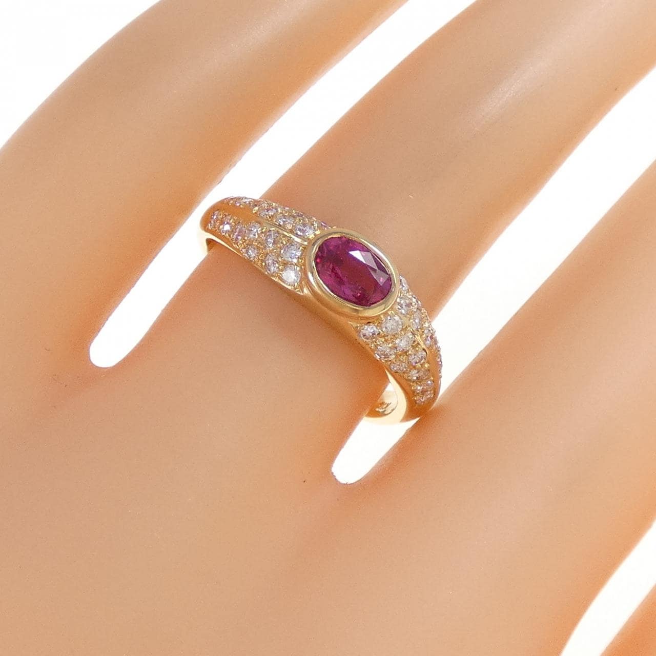 K18YG ルビー リング 0.53CT