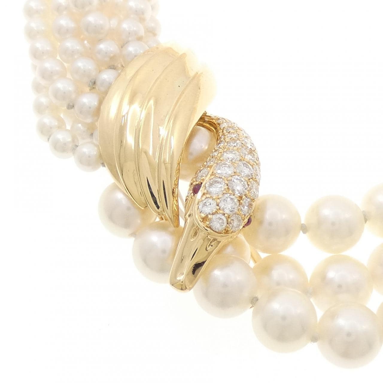 K18YG バード アコヤパール ネックレス