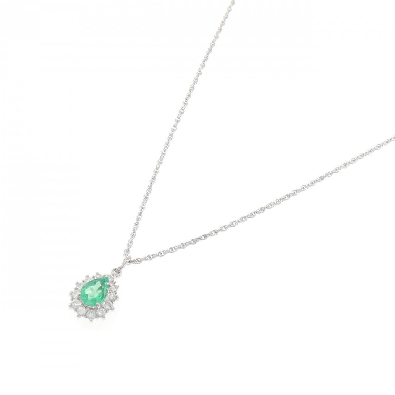 PT900/PT850 エメラルド ネックレス 0.75CT