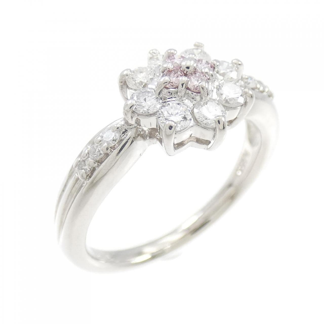 PT Flower Pink diamond Ring 0.07CT