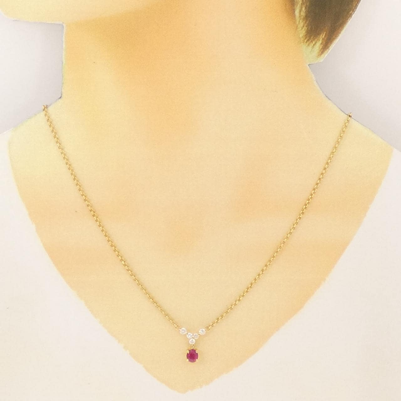 K18YG ルビー ネックレス 0.75CT