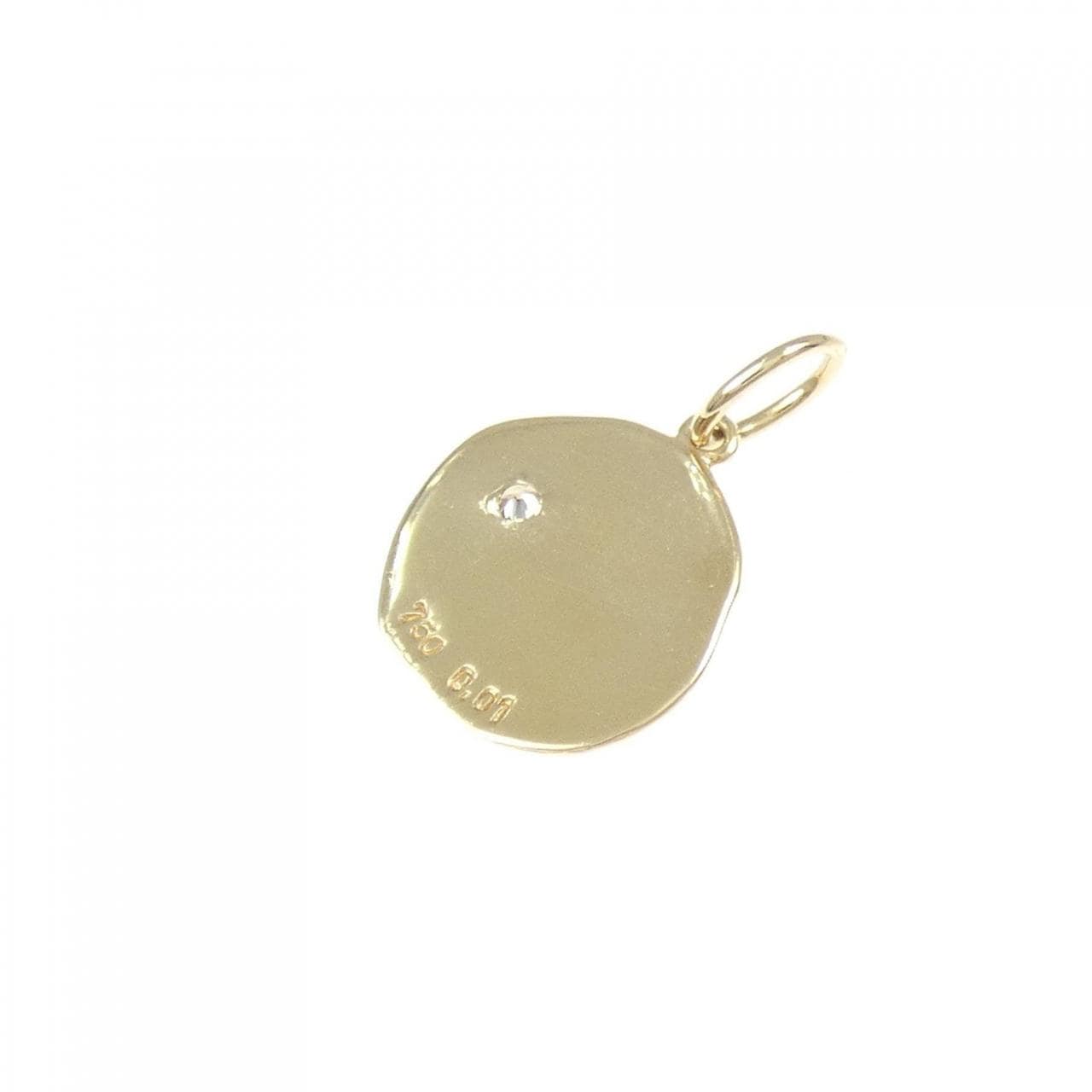 750YG イニシャルA ダイヤモンド ペンダント 0.01CT