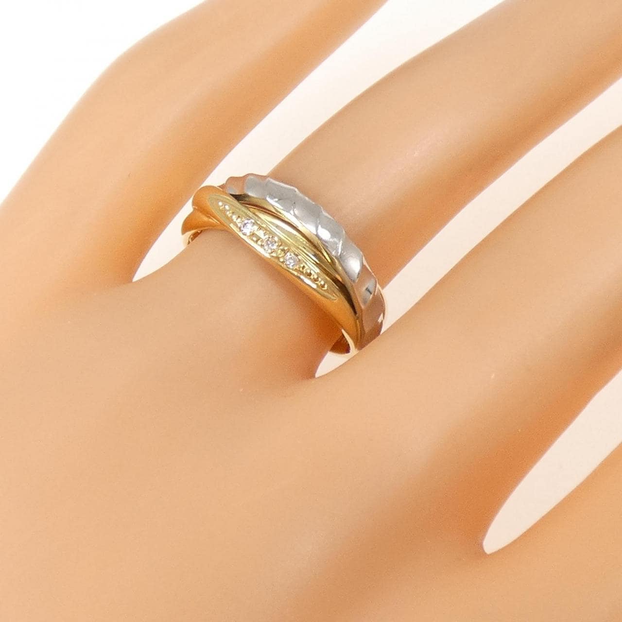 K18YG/PT900 ダイヤモンド リング 0.02CT