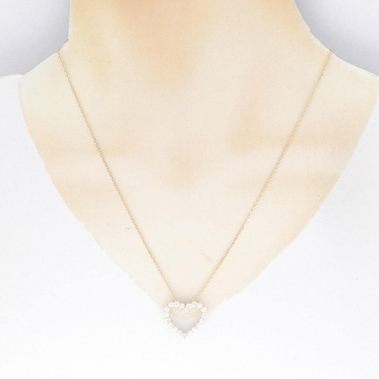 [BRAND NEW] K18YG Heart Diamond Necklace 1.001CT