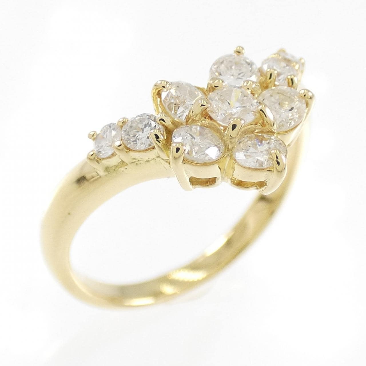 K18YG フラワー ダイヤモンド リング 0.53CT