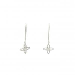 K18WG フラワー ダイヤモンド ピアス 0.13CT