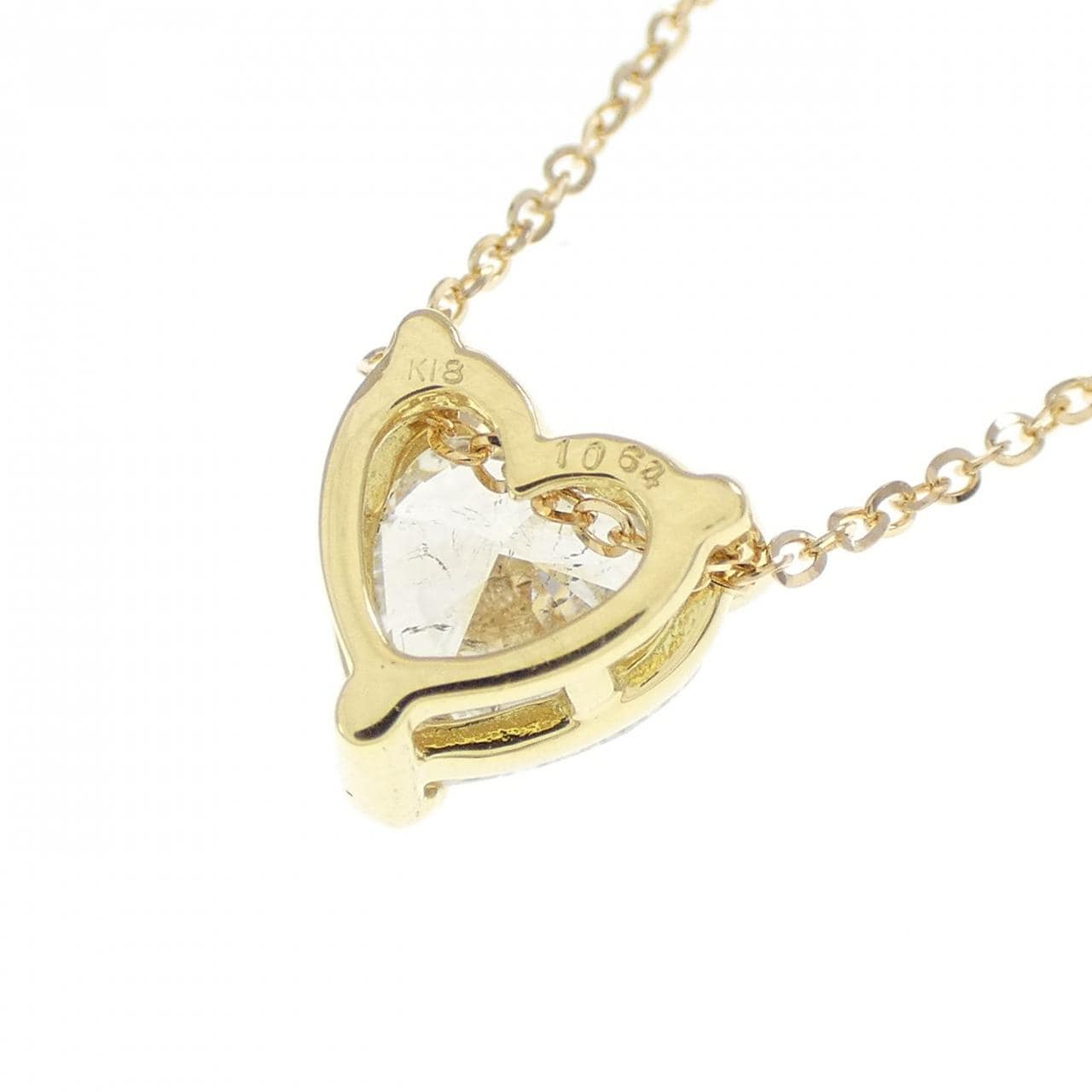 K18YG ダイヤモンド ネックレス 1.064CT H SI2 ハートシェイプ