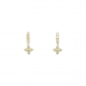 K18YG フラワー ダイヤモンド ピアス 0.30CT