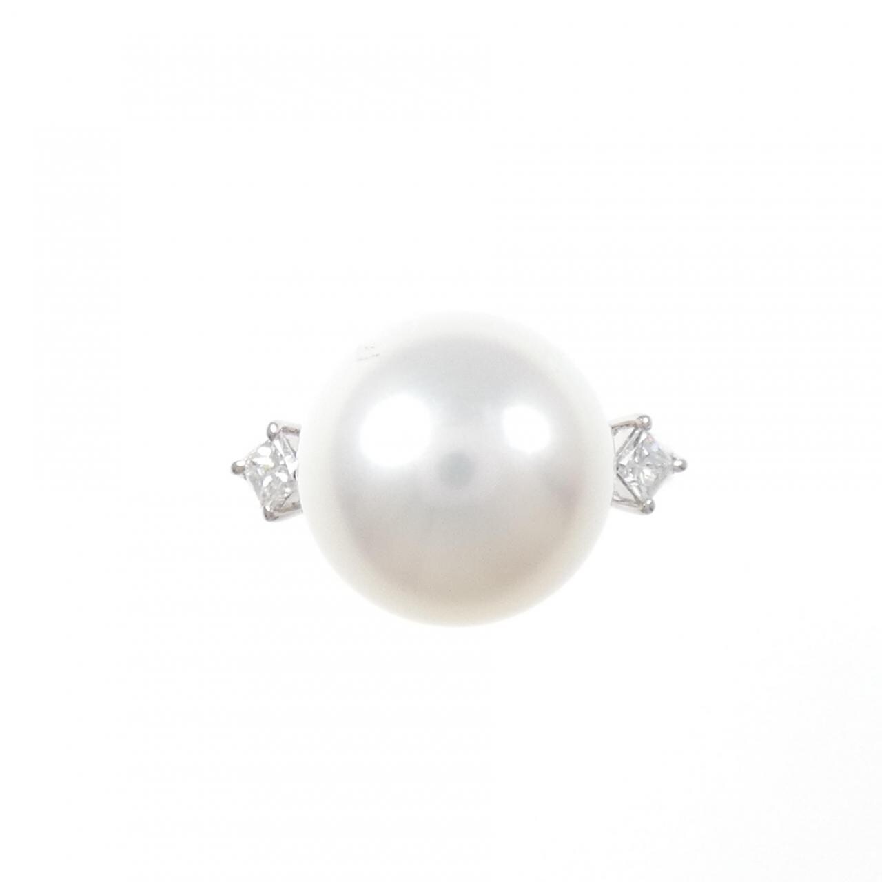 K18WG 白蝶パール リング 11.7mm