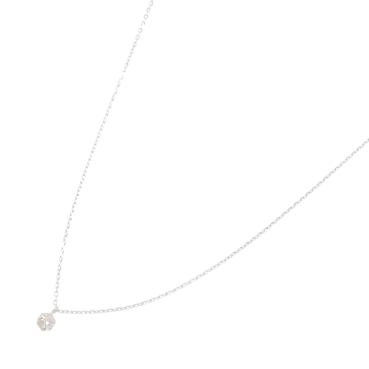 K18WG ソリティア ダイヤモンド ネックレス 0.08CT