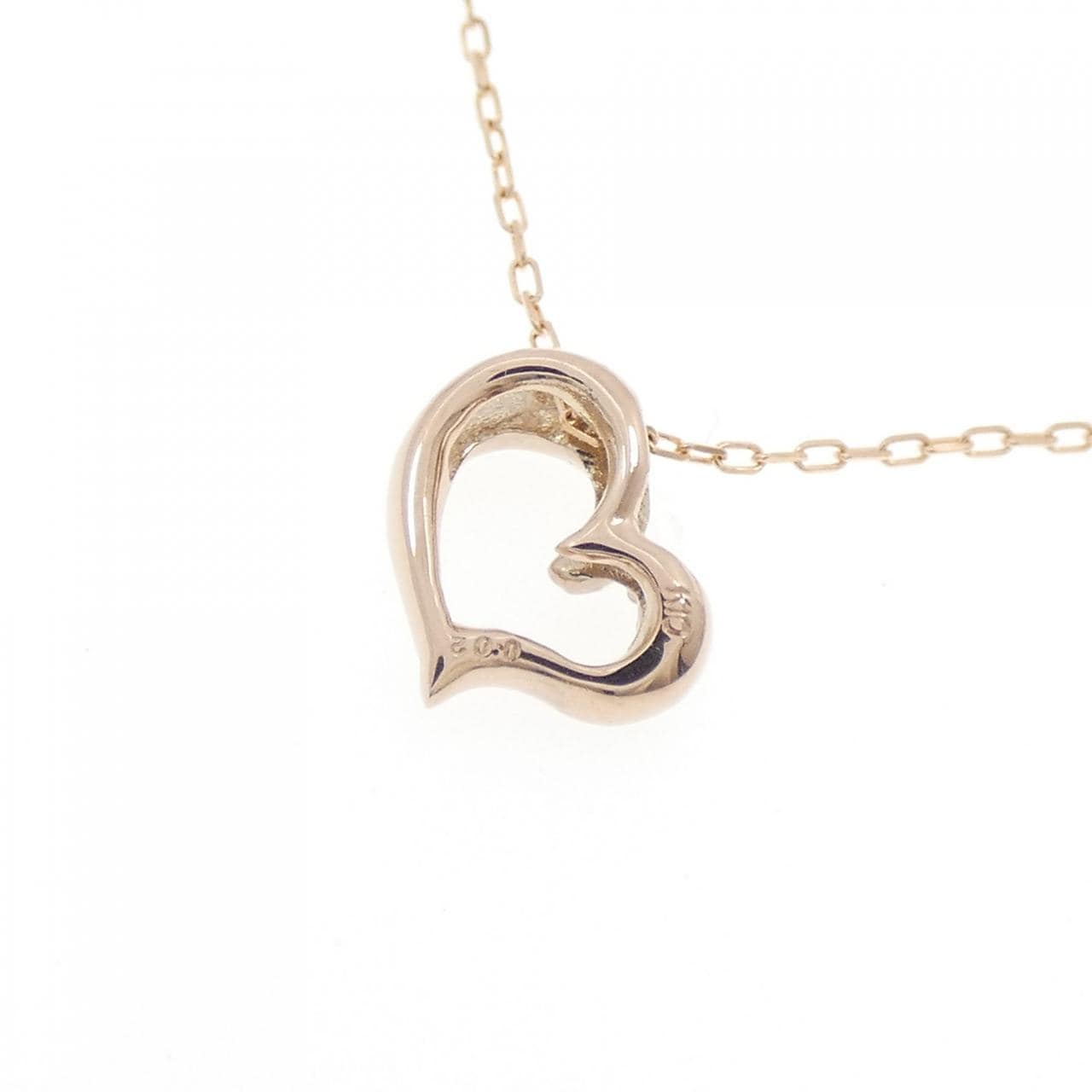 K10PG ハート ダイヤモンド ネックレス 0.02CT